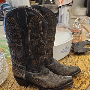 Corral Kids Black and Brown Cowboy Boots